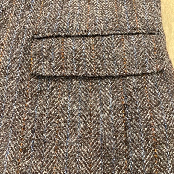 VINTAGE! 🌟HARRIS TWEED🌟 MENS 2 BUTTON WOOL SPORT COAT BLAZER BROWN SZ 40 - Picture 5 of 13